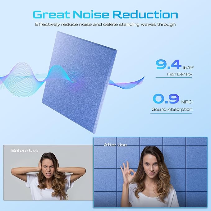22 Pack Self-Adhesive Acoustic Panels, Soundproof Wall Panels - Image 3