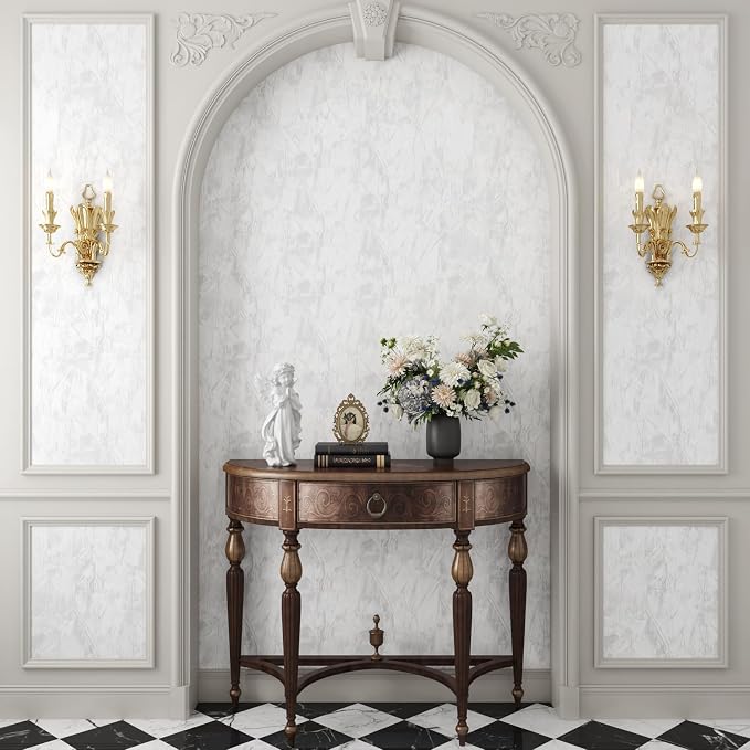 YENHOME Velvet Wallpaper Peel and Stick Textured 17.7"X200" White Velvet Peel - Image 6