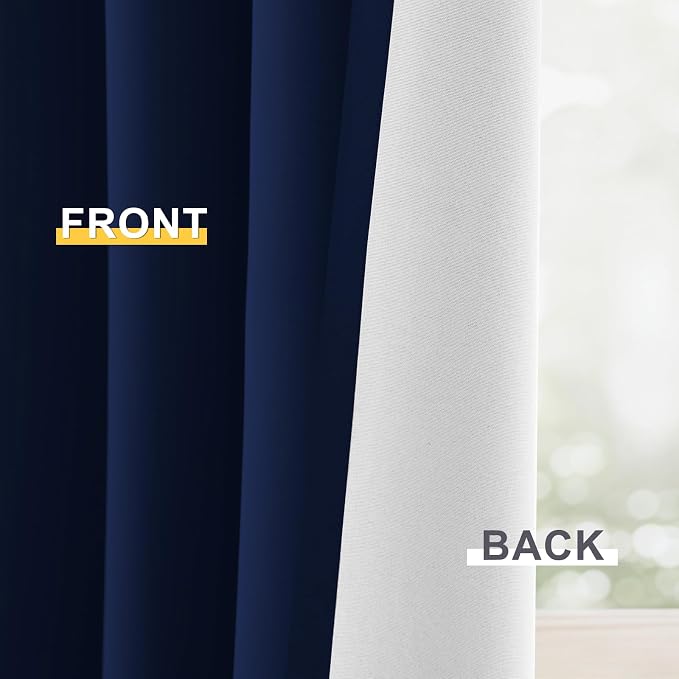 Yakamok 100% Blackout Curtain Panels 63 inches Cold and Light Blocking Drapes - Image 6