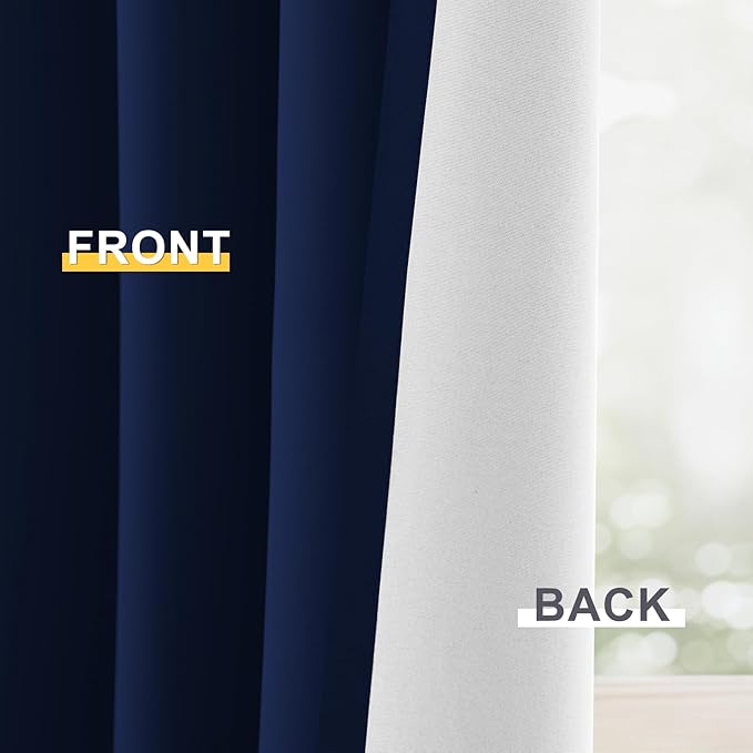 Yakamok 100% Blackout Curtain Panels 84 inches Cold and Light Blocking Drapes - Image 6