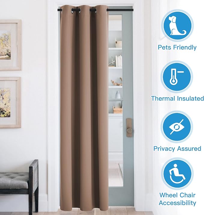 RYB Home Blackout Curtains Thermal Insulating Privacy Temporary Door Curtains - Image 3