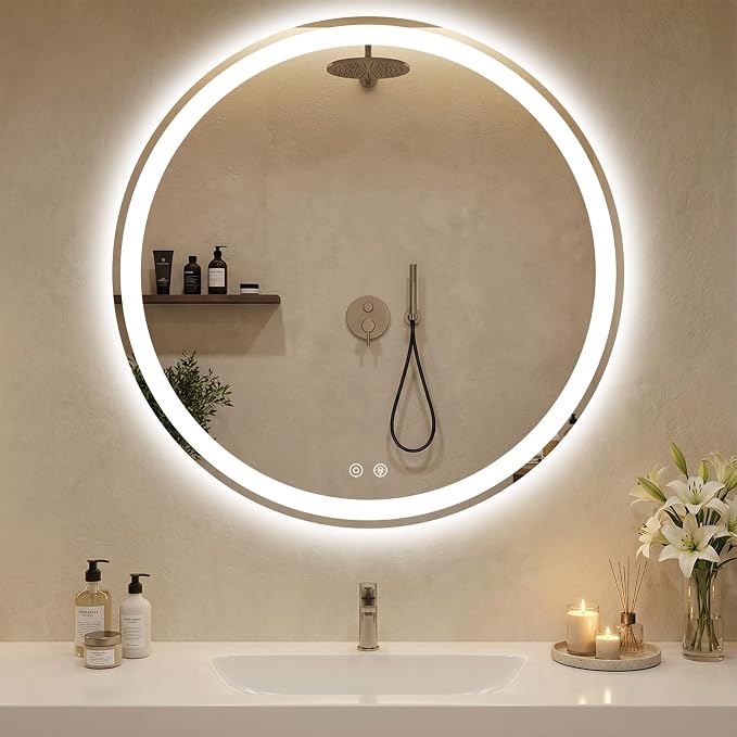 DUMOS 36 Inch Round LED Bathroom Mirror - Image 2