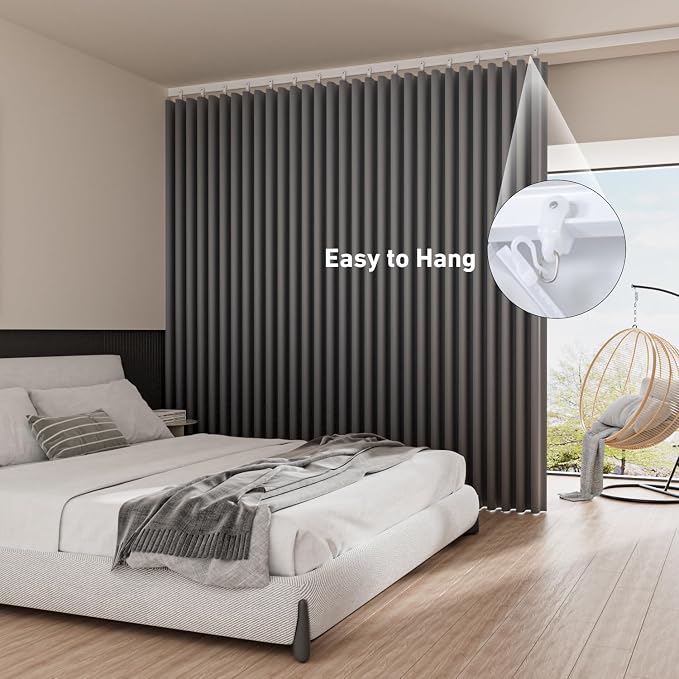 Room Divider Blackout Curtains Extra Wide Ceiling Mounted Curtains Track Sets - Image 4
