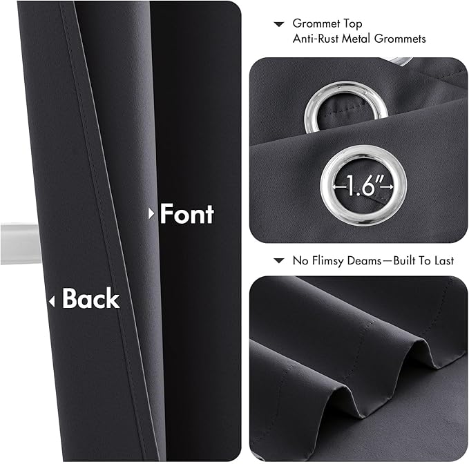 MIULEE Blackout Curtains for Bedroom Living Room 2 Panels, Thermal Insulated - Image 4