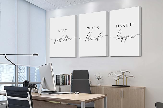 Framed Canvas Wall Art Positive Quotes Painting, Office Wall Art, Positive - Image 2