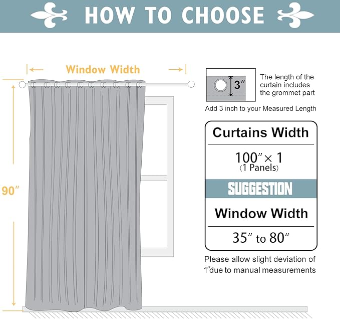 ChrisDowa Room Divider Curtain 90 Inches Long, Wide Blackout Sliding Door - Image 5