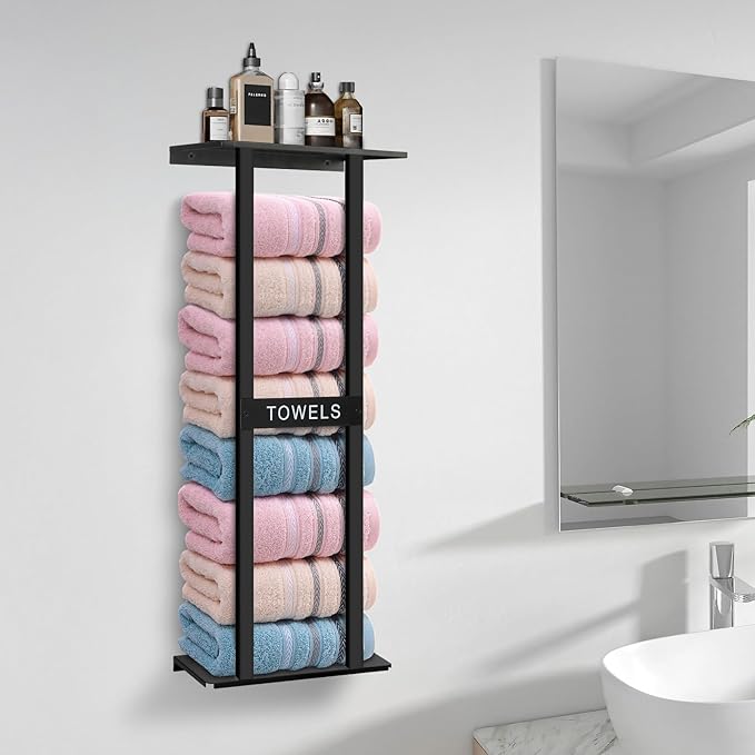 Bathroom Towel Storage Rack, Wall Mounted Bathroom Towel Rack, 30 inch Heavy - Image 2