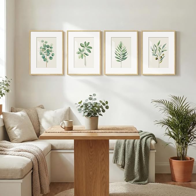 Framed Minimalist Sage Green Botanical Wall Art - Image 4