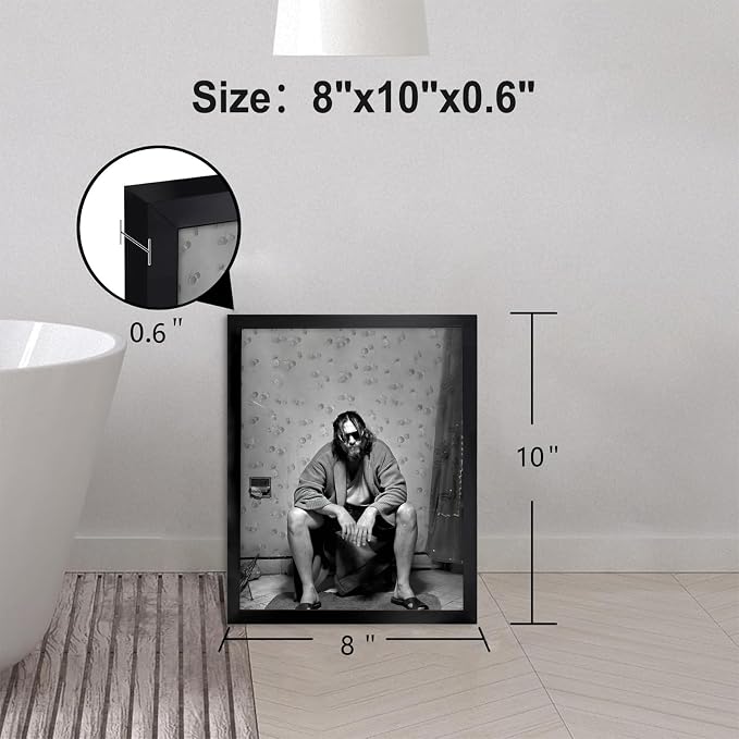 Black and White Wall Art Bathroom Funny Bathroom Pictures Wall Decor-90s - Image 6