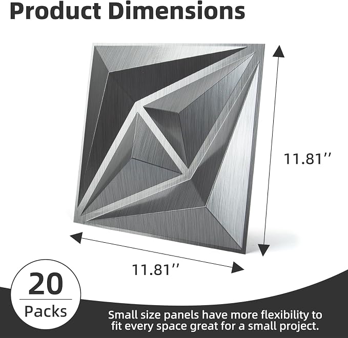 AMZDEPOT 3D Wall Panels for Interior Wall Decor, 3 Layout Options PVC Textured - Image 2