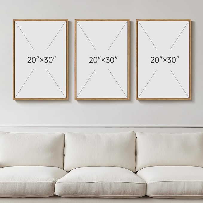 3 Piece Large Framed Abstract Boho Wall Art - Image 9