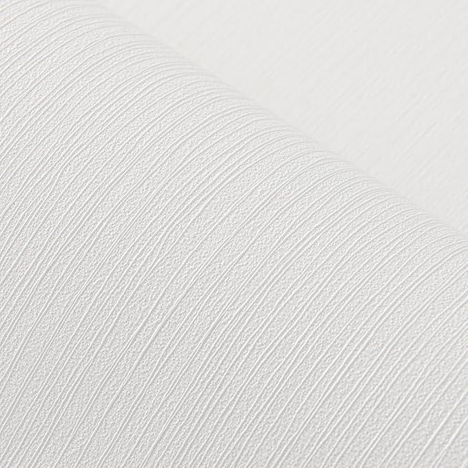 White Grasscloth Wallpaper Peel and Stick Fabric Linen Textured 24"x394" - Image 3
