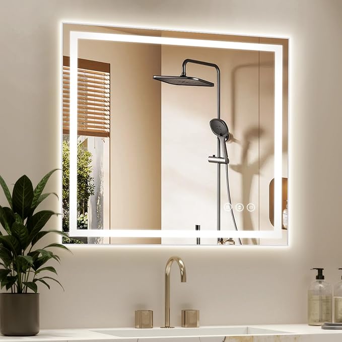 40X36 LED Bathroom Mirror with Lights, Backlit + Front Lit, Lighted Bathroom by Rpoesx
