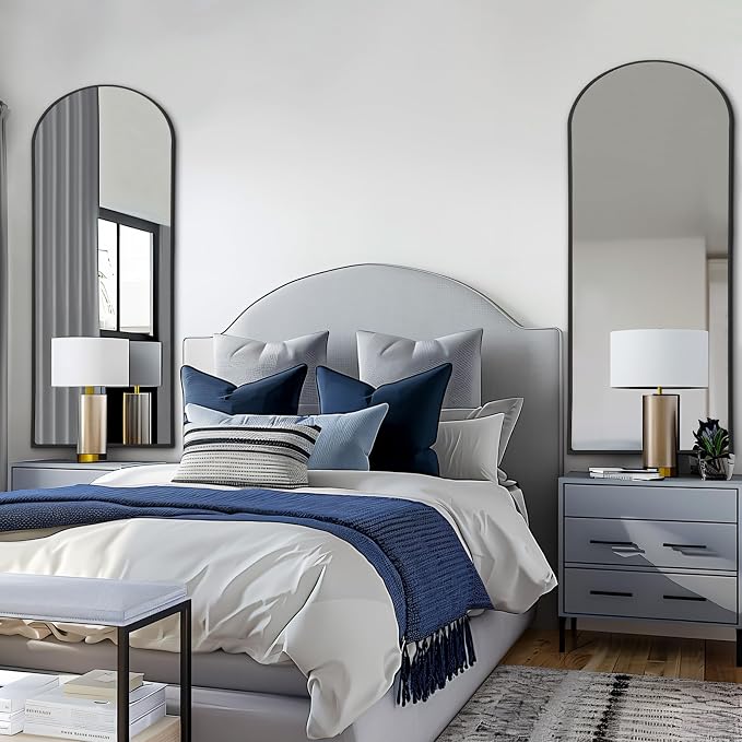 56"X18" Arched Full Length Mirror, Tempered Glass Full Body Mirror - Image 2