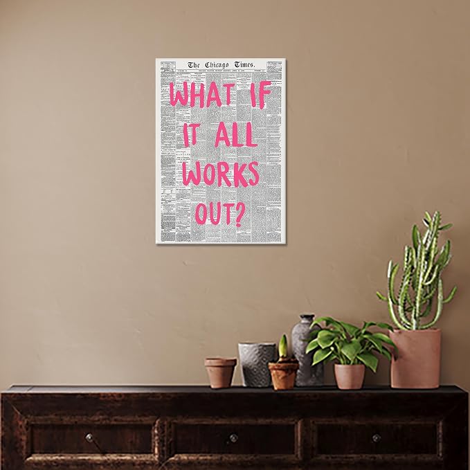 Liyark Retro Trendy Newspaper Canvas Wall Art What If All Works Out Poster - Image 3