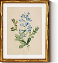 InSimSea Gold Bamboo Framed Canvas Wall Art, Vintage Rosa Chiba Flower by InSimSeaArt