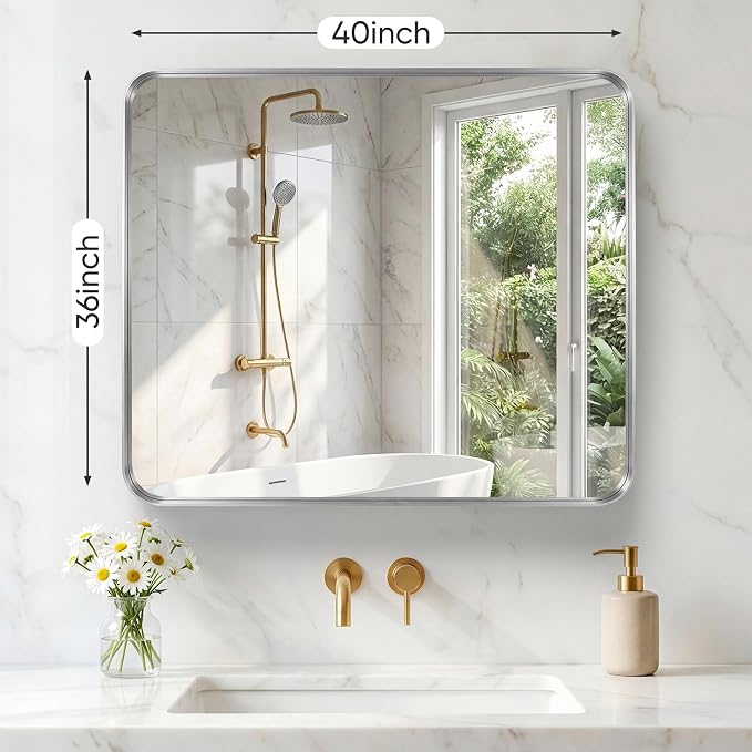 NEWBULIG 36X40 Inch Bathroom Mirror - Image 2