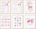 KBKBART Coquette Pink Bow Wall Art Decor Posters– Set of 6 Unframed 8x10 Prints by KBKBART