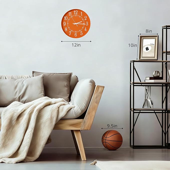 Wall Clock Modern Non-Ticking Battery Operated Silent Wall Clocks Simple Style - Image 3