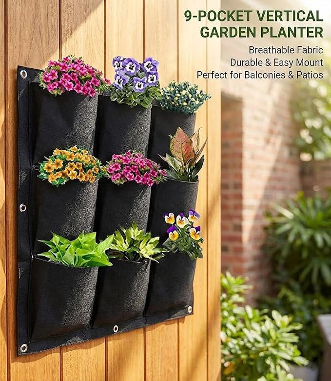 WFIST Vertical Hanging Planter Bag, Breathable Felt Wall Garden Planter - Image 4