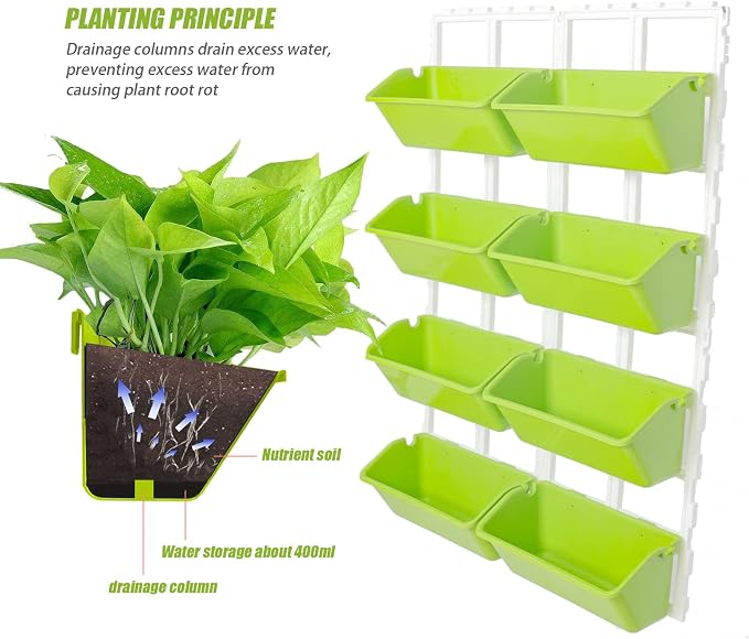 Kaibrite 8 Pockets Vertical Garden Wall Planter Raised Beds Hanging Planter - Image 2