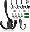 ZAYBOD 10 Pack Heavy Duty Wall Mounted Black Coat Hooks by ZAYBOD