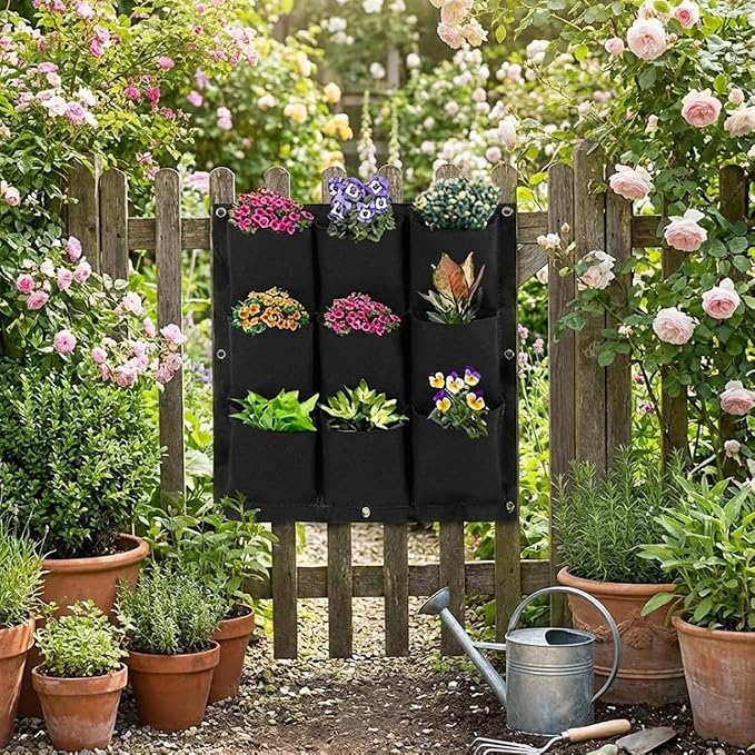 WFIST Vertical Hanging Planter Bag, Breathable Felt Wall Garden Planter - Image 5