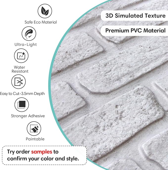 Commomy Faux Brick 3D Wall Panels - Image 3