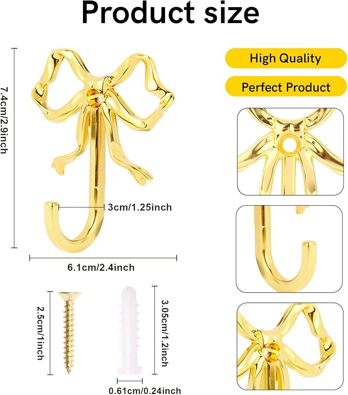 10 Pcs Gold Bow Hooks, Bow Hooks - Image 2