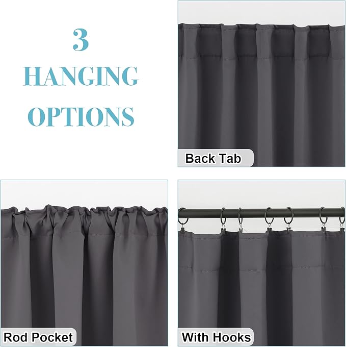 RYB HOME Blackout Curtains for Living Room, Privacy Thermal Insulating Window - Image 2