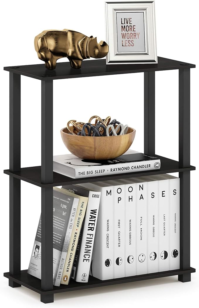 Furinno TURN-S-TUBE Storage Shelves, 3-Tier Book Shelf, Corner Shelf, Toolless by Furinno-FitsYourSpaceFitsYourBudget