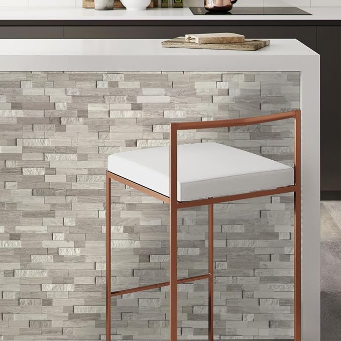 SUNWINGS 5-Sheet Peel and Stick Mosaic Natural 3D Stone Self Adhesive Marble - Image 7
