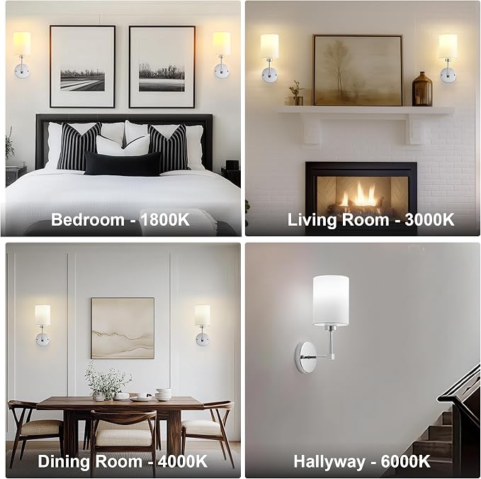 Battery Operated Wall Sconce Set of Two, Wireless Rechargeable Wall Light - Image 8