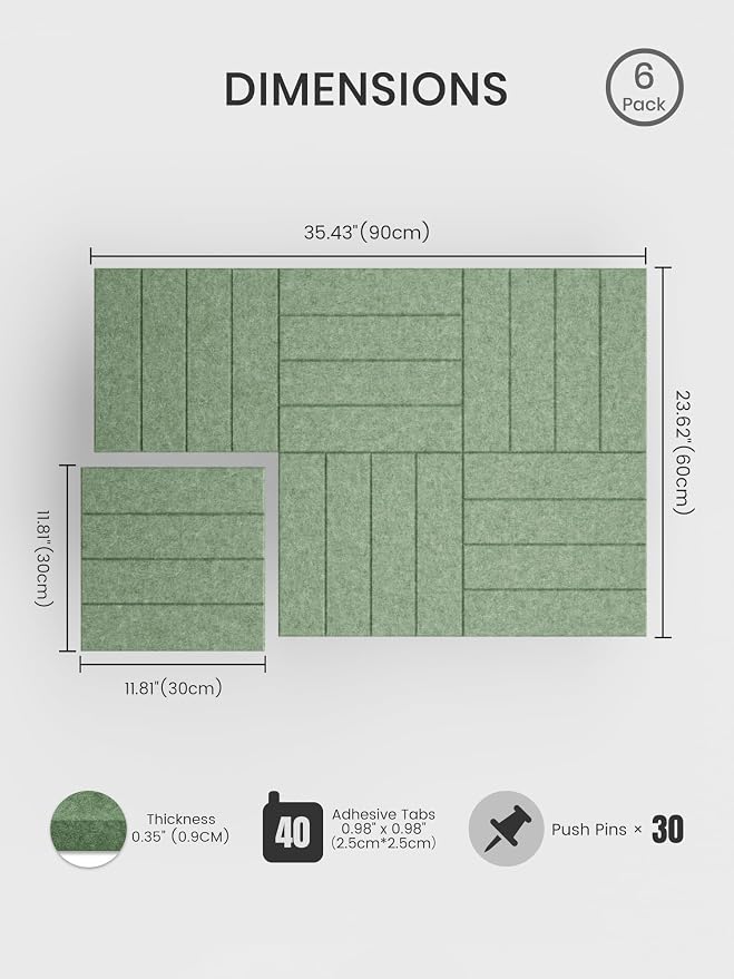 Bumusty Large Cork Board Alternative-36 x 24" Felt Bulletin Board Tiles - Image 2