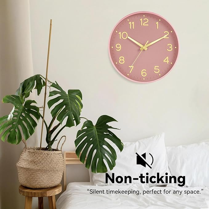 Roymnie Wall Clock 12 Inch Silent Wall Clocks Battery Operated-Modern Non - Image 4