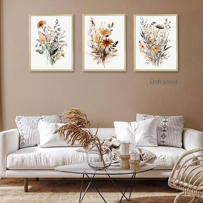 Bwodke Wildflower Poster Watercolor Botanical Floral Wall Art Colorful Canvas - Image 4