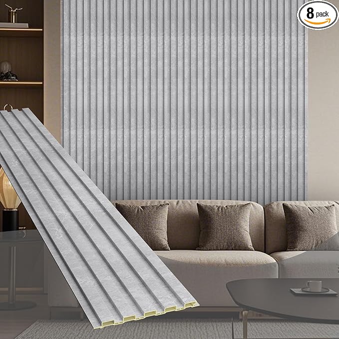 OUZUGIE WPC Acoustic Slat Wall Paneling, Living Room, TV Background, Study Room by OUZUGIE