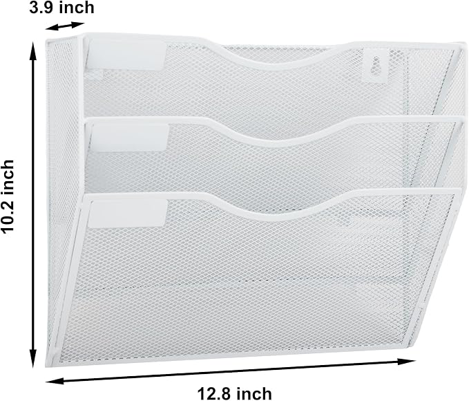 EASEPRES 3 Pocket Mesh Hanging Wall File Organizer, Wall Mounted Mail Paper - Image 2