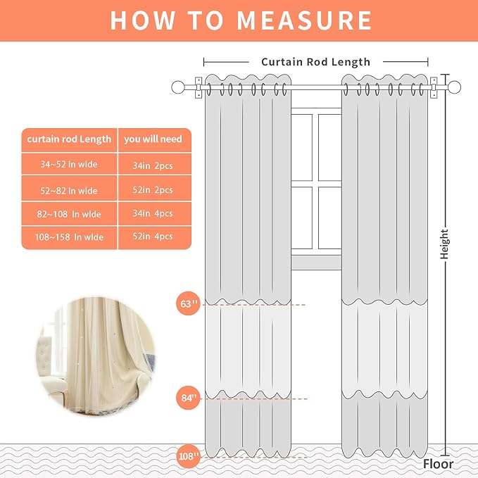 XiDi Curtains for Bedroom Decor Beige52/63/1 - Image 7