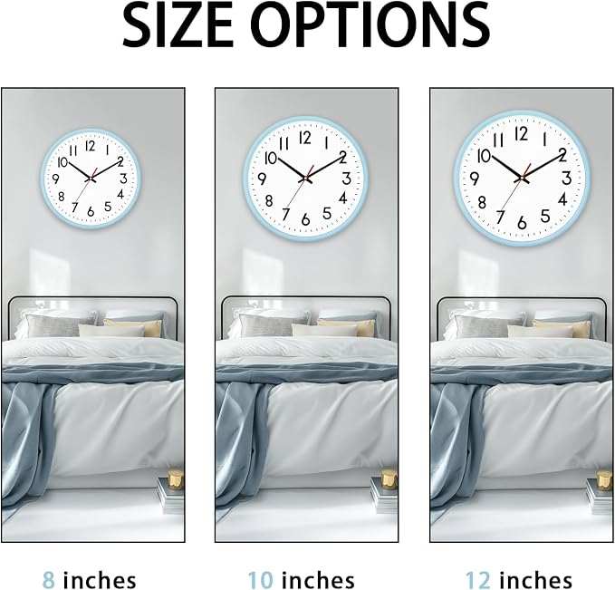 HZDHCLH Wall Clock Silent Wall Clocks Battery Operated 8 Inch Modern Non - Image 4