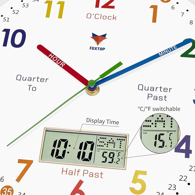 Foxtop Digital and Analog Learning Clock - Image 3
