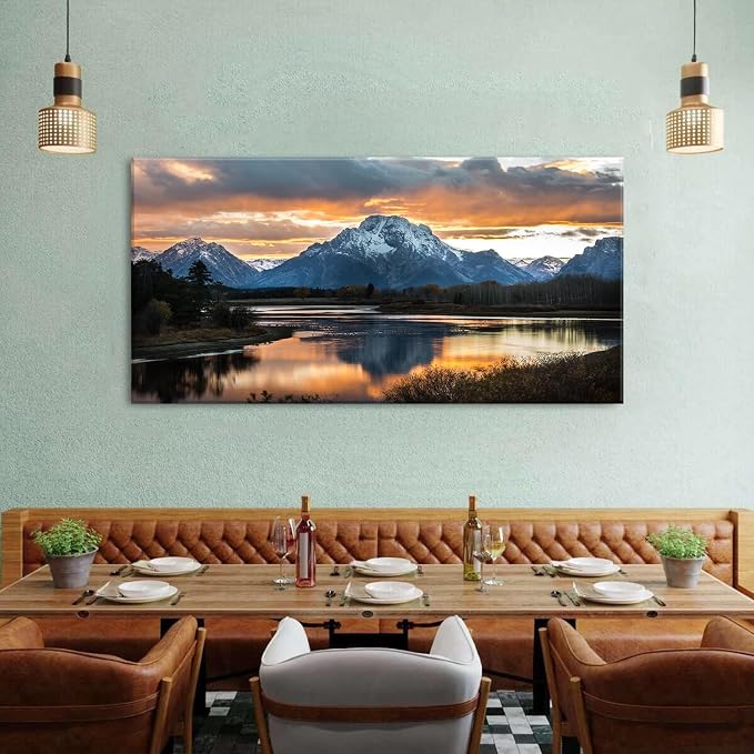Large Mountain Wall Art for Living Room Sunset Nature National Park Posters - Image 4