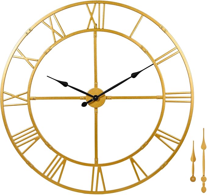 32 Inch Large Wall Clock for Living Room Decor – Easy-Assembly Silent by WallClockDecor