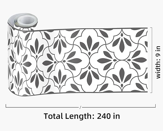 FLFK Wallpaper Border Black and White Patterns Peel and Stick Wall Border Self - Image 2
