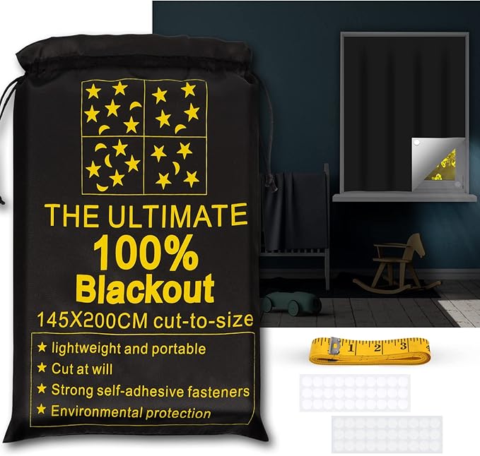 RUseeN Portable Blackout Shades Window Curtains, 100% Blackout Material - Image 2
