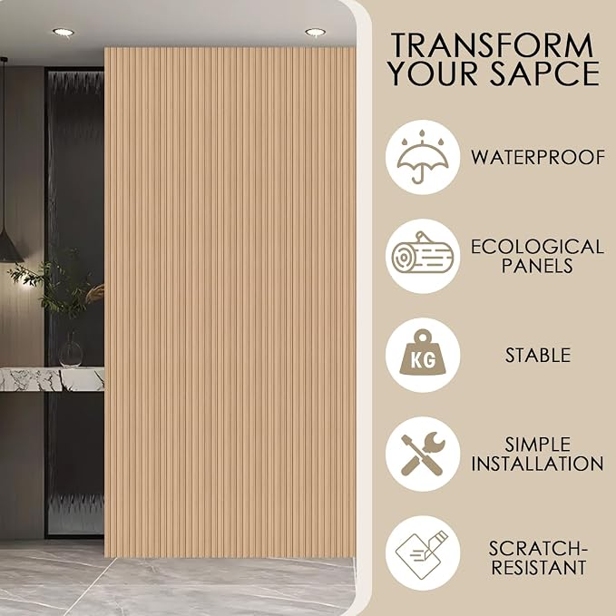 16-Pack 3D Soundproof Slat Wall Panels, Modern Faux Wood Wall Cladding - Image 4