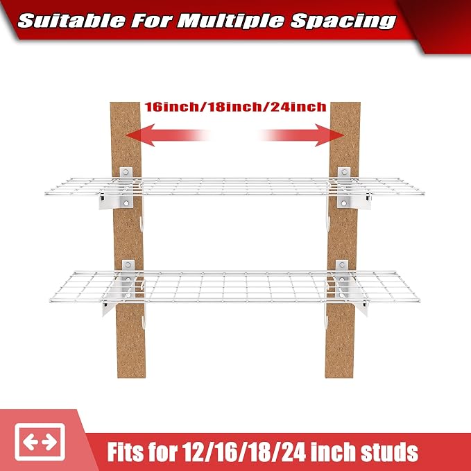 WALMANN 2 Pack Garage Wall Shelves, 45x15 inch Wall Mounted Storage Shelves - Image 4