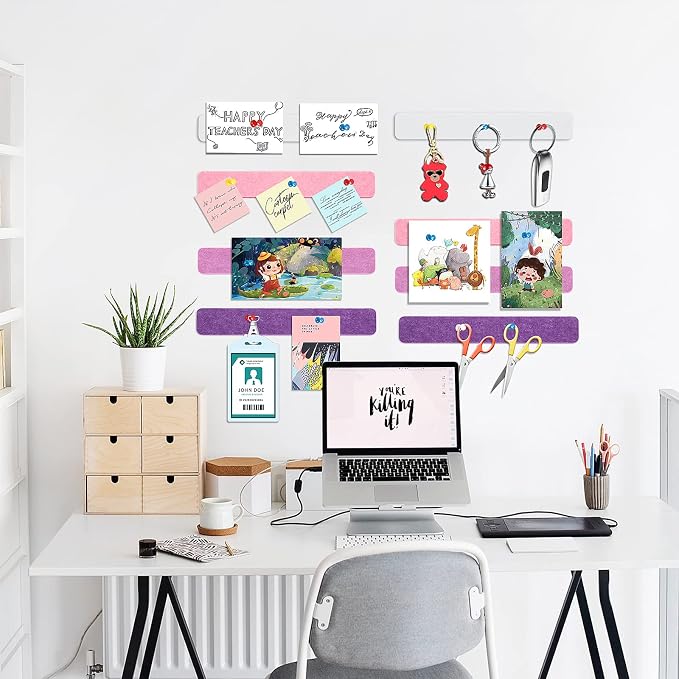 8 Packs Felt Pin Board Bar Strips Bulletin Board - Image 6