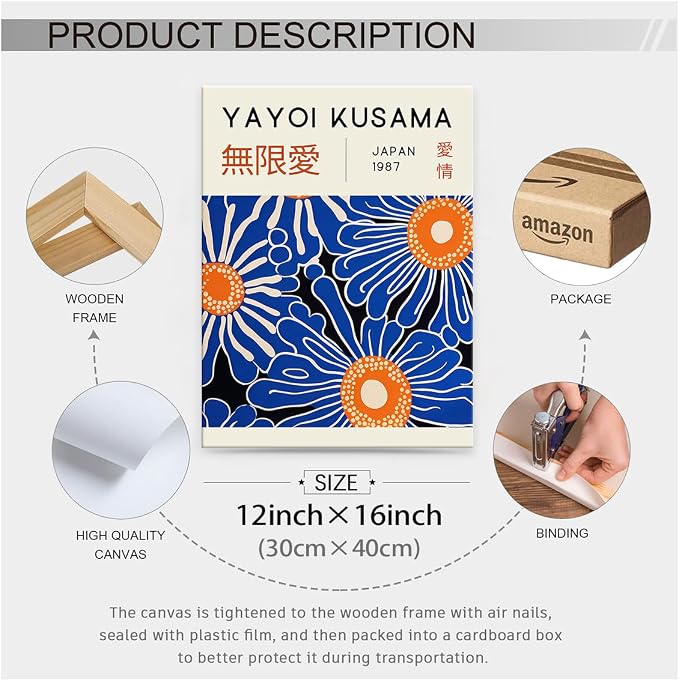Yayoi Kusama Print Vintage Japanese Wall Art Abstract Yayoi Kusama Poster - Image 2