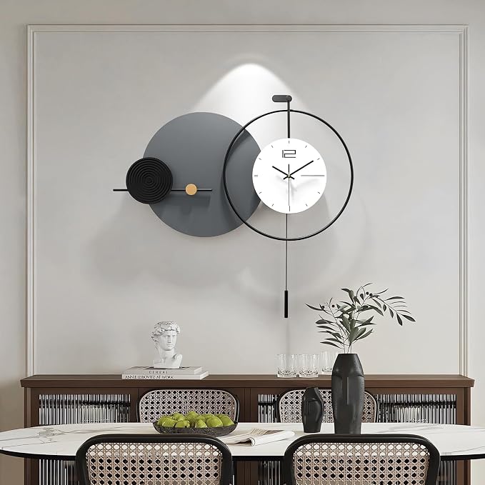 Large Modern Wall Clock for Living Room, Decorative Silent Battery Operated - Image 2